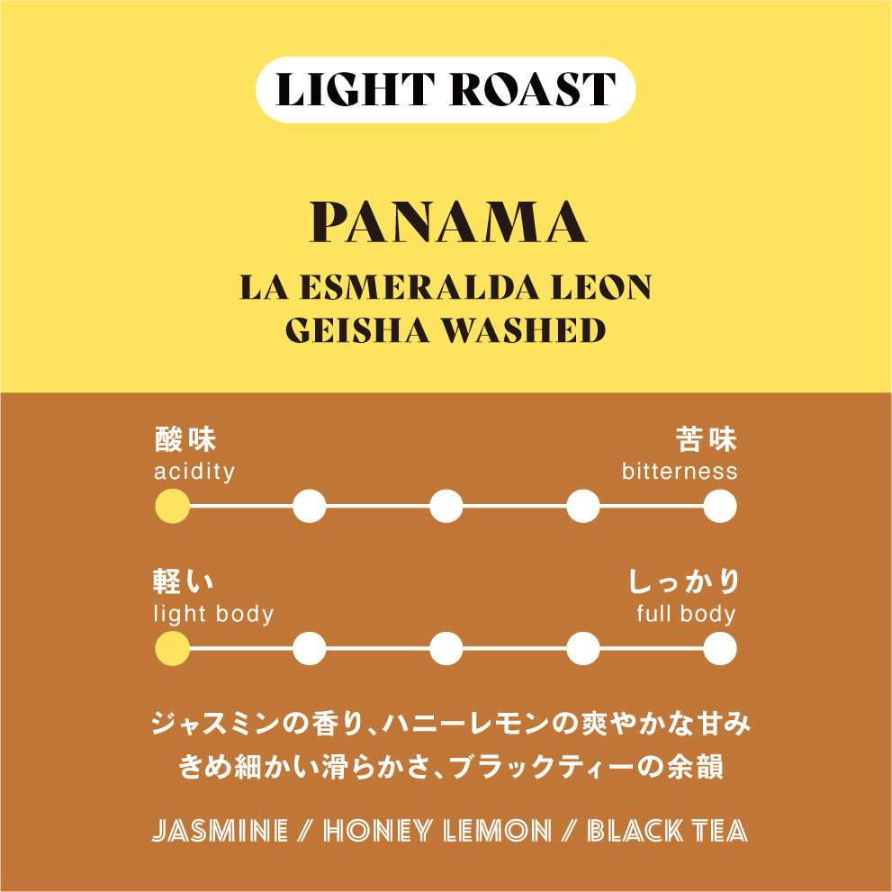 【浅煎り】パナマ∕ La Esmeralda Leon Geisha Washed